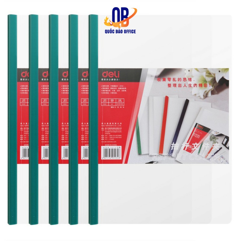 FILE rút gáy - Kẹp tài liệu A4 15MM DELI - xanh dương / xanh lá / đỏ / vàng - Combo 2 chiếc E5532