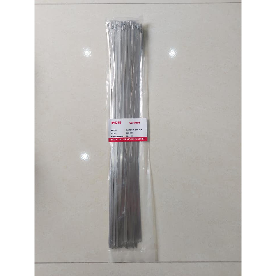 100 sợi dây thít inox 304 chịu lực cao chống tia UV, chống ăn mòn gỉ sét loại 4.6x500mm