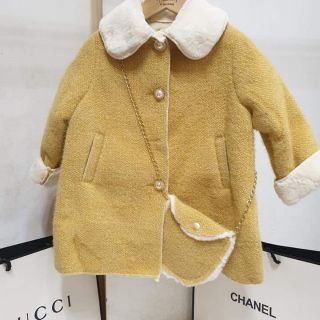 Áo khoác dạ lông kèm túi