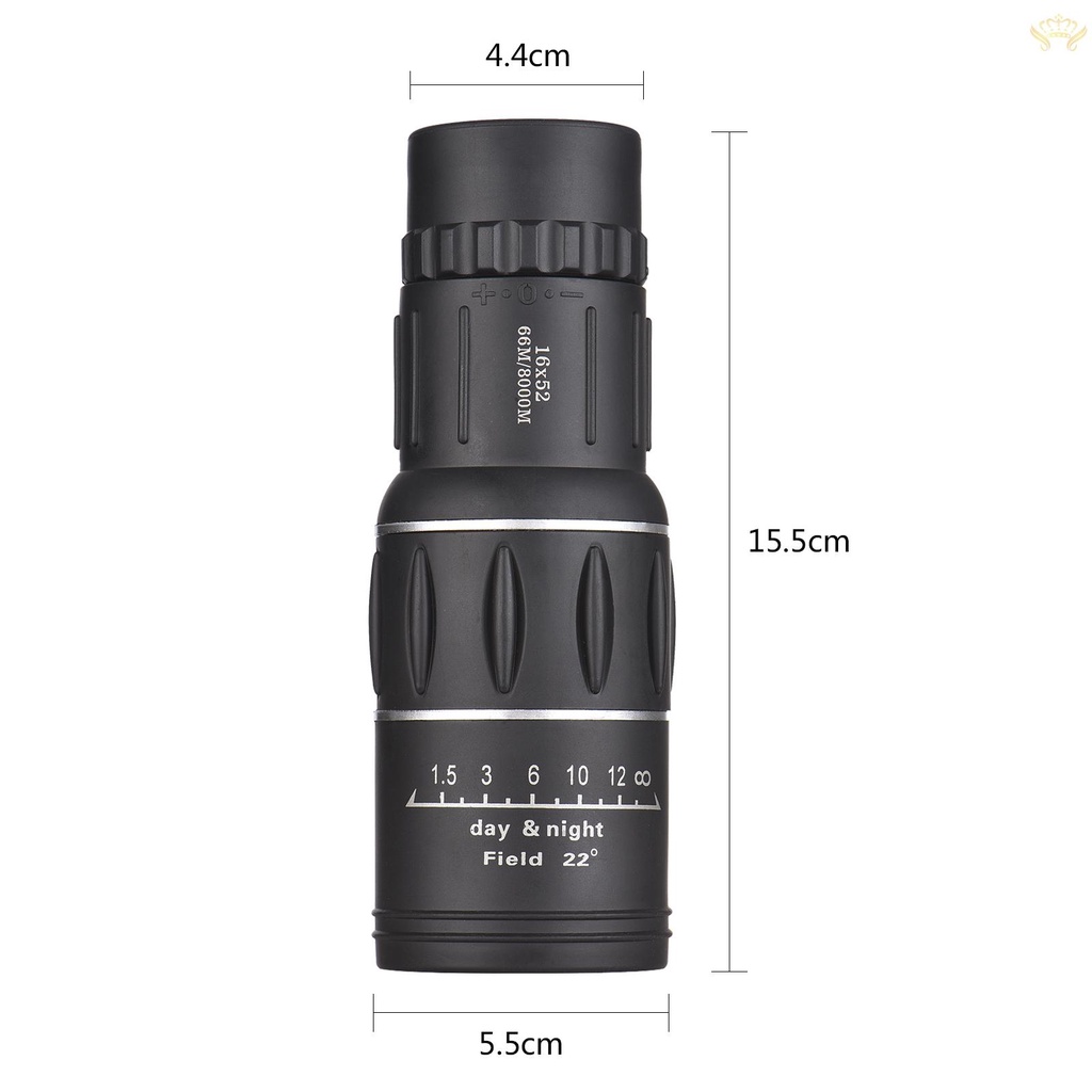 Ống Nhòm Một Mắt Mini 16X52 Công Suất Cao Với Lỗ Vít 1 / 4 Inch Làm Sạch Tiện Dụng Mang Theo Du Lịch