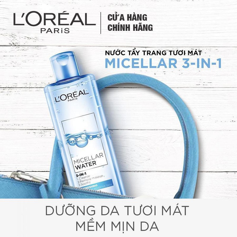 Nước Tẩy Trang L'Oreal 3 In 1 Micellar Làm Tươi Mát Da (400ml) | BigBuy360 - bigbuy360.vn