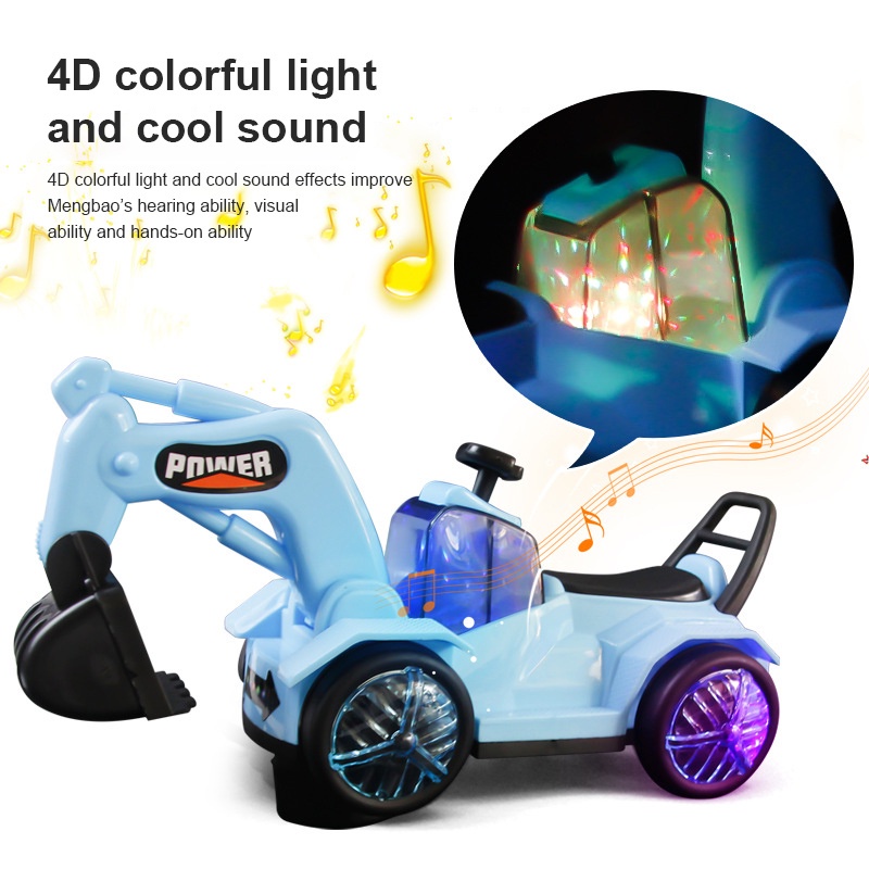 🌈đồ chơi cho bé🌈 Máy xúc điện đa năng mới cho trẻ em phim hoạt hình âm nhạc nhẹ ô tô kỹ thuật 3-6 tuổi ô tô đồ chơi quà tặng