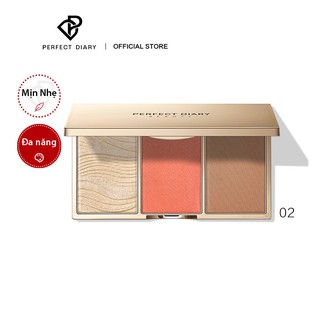 Bảng phấn trang điểm Perfect Diary 3 trong 1 bắt sáng/ tạo khối và má hồng 2 tông độc đáo 0.15g