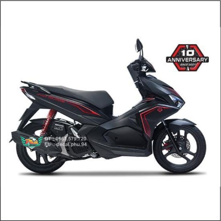 Tem  Zin cover AB Air Blade 2016-2019 đỏ đen (V)