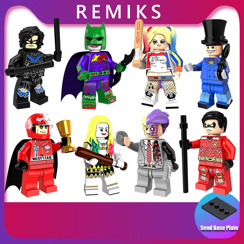 DC Super Heroes Minifigures Compatible Batman Harley Quinn Robin Nightwing Two-Face Building Blocks Toys PG8103