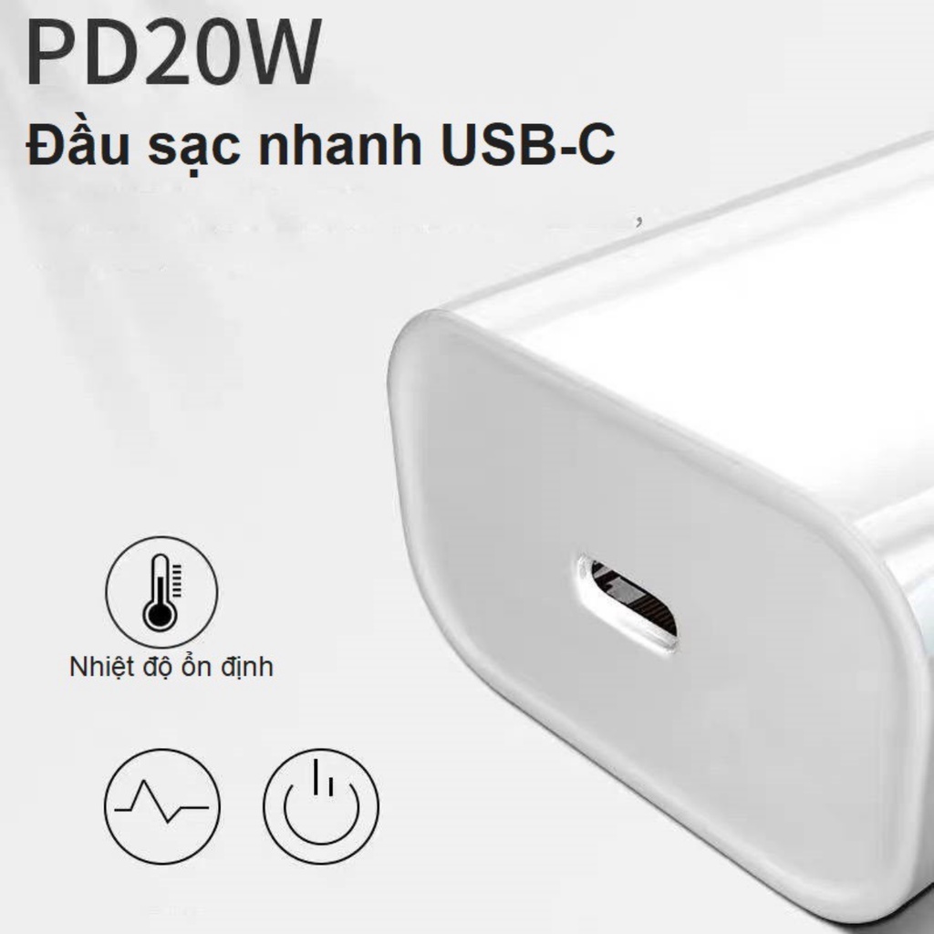 Bộ sạc nhanh 20W US Zin tối ưu nhất cho iPhone 8/ 8 Plus/ X/ Xs/ Xs Max - iPhone 11/ 11 Pro/ 11 Pro Max/ 12/12 Pro...