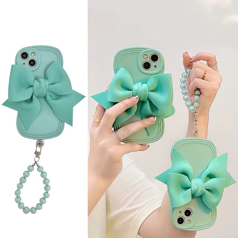 Ốp Điện Thoại Mềm Họa Tiết Nơ Màu Xanh Dương Cho Iphone 12 pro max 11 pro max xs max xr x 13proamx plus