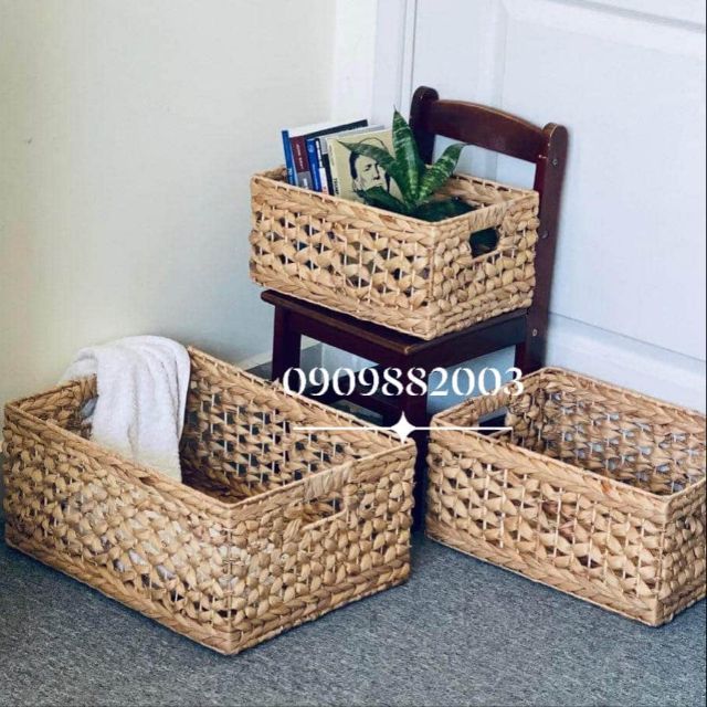 Sọt đựng đồ đan lục bình chữ nhật