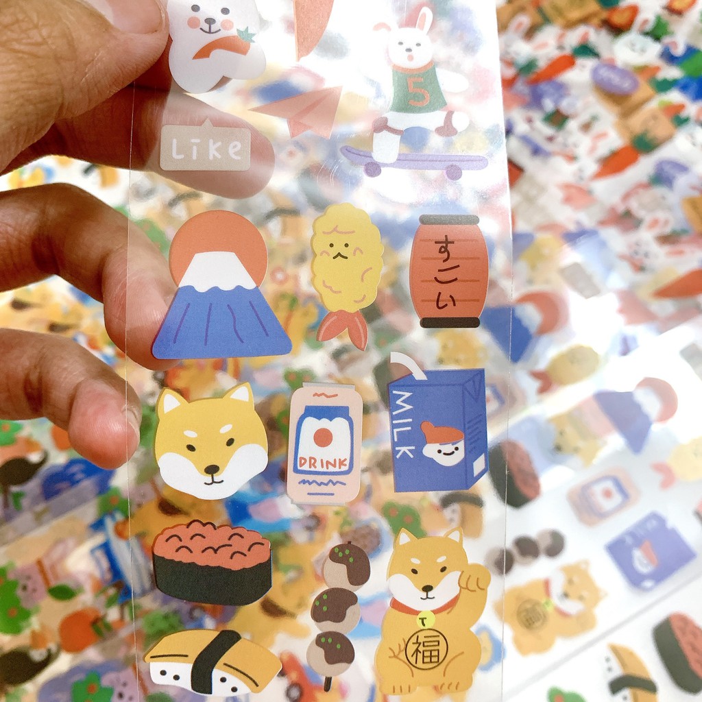 [Washi chiết 6x32cm] PVC Sticker dễ thương dạng Washi Tape trang trí Journal sổ tay