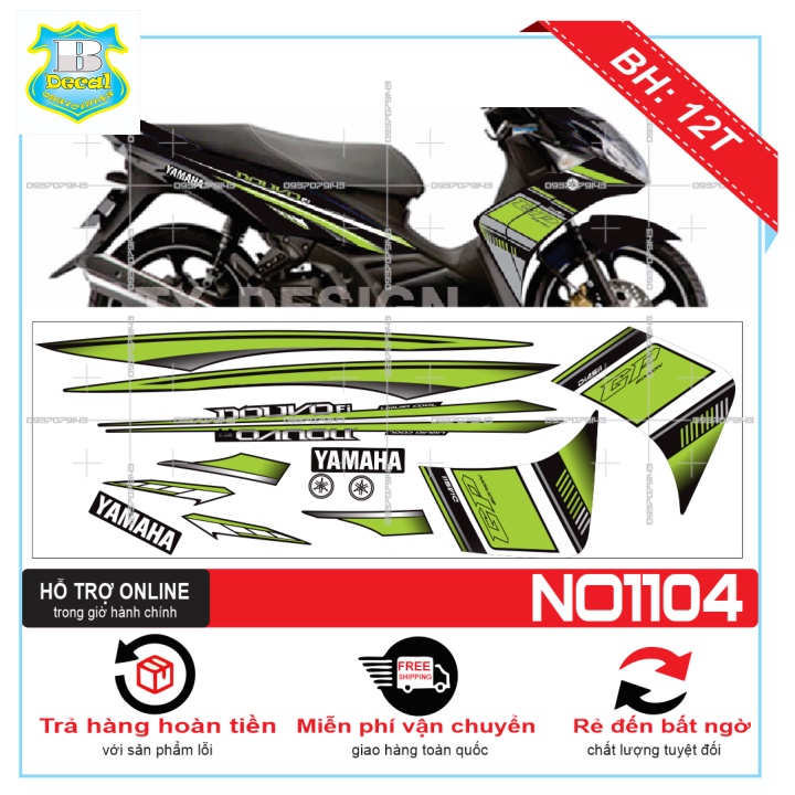 TEM XE NOUVO 4 LX CHẾ DÁN XE ĐEN