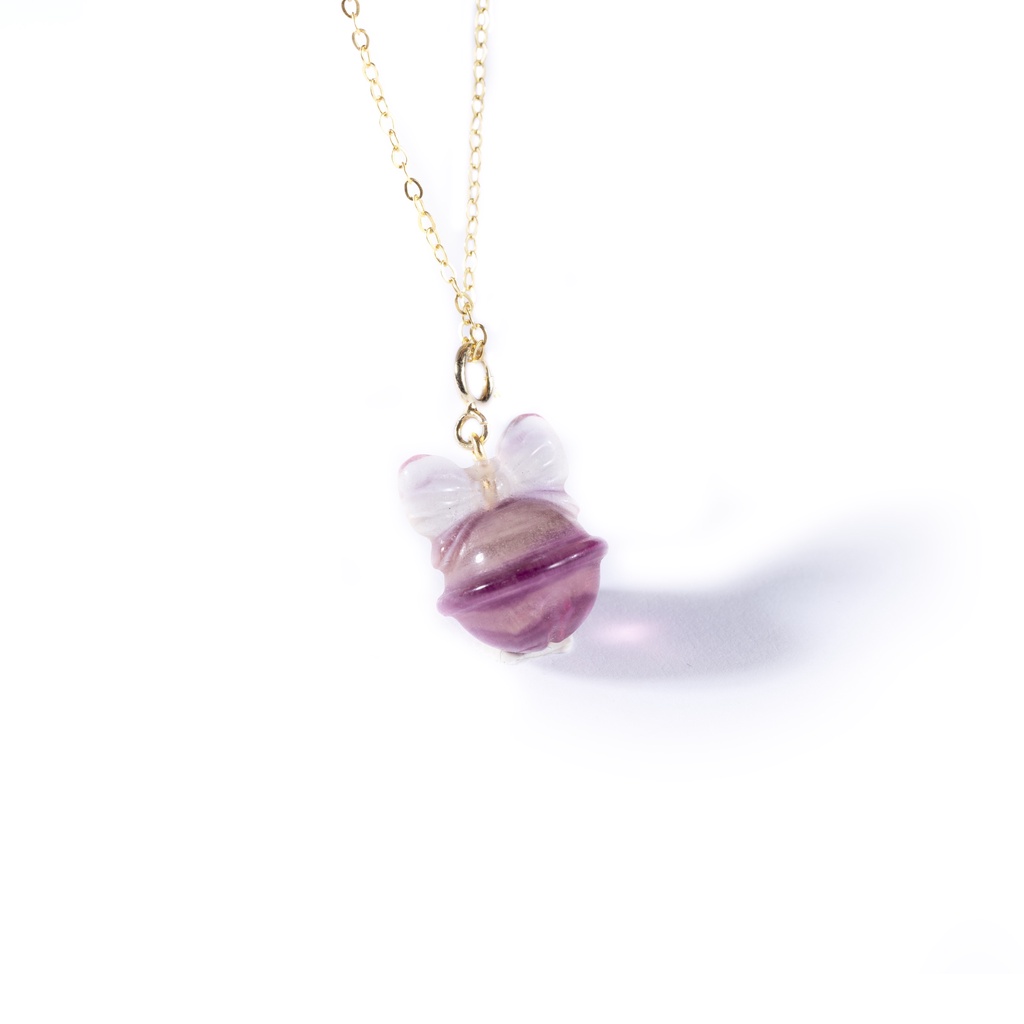 Charm đá Flourite lục lạc nơ - GaiA by Yang