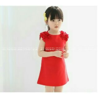Com bo 2 váy bé gái màu đỏ- hồng