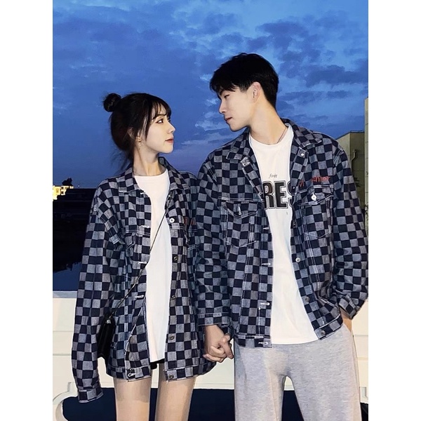 Áo khoác bò caro Nam nữ