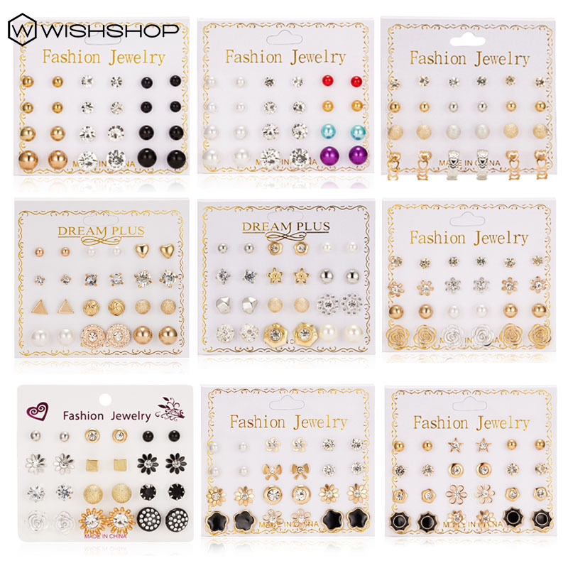[WHOLESALE]Bộ 24 Khuyên Tai Nữ Trang Tạo Hình Độc Đáo