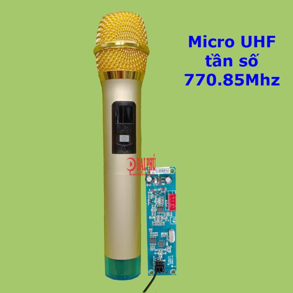 Micro không dây cho loa kéo tần số UHF 770.85Mhz