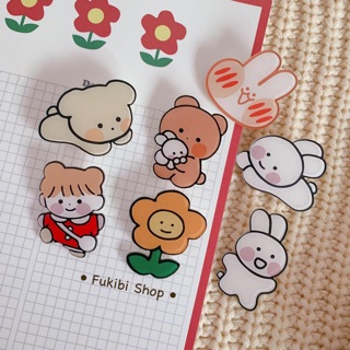 HUY HIỆU, GHIM CÀI ÁO HOẠ TIẾT CARTOON BADGE HOẠT HÌNH NHẬT BẢN ( GẤU - THỎ - BÉ - HOA)