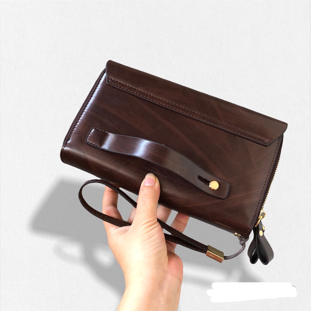 Ví cầm tay nam da bò ví da nam, nữ hàng hiệu cao cấp chính hãng thời trang sang trọng phong cách sành điệu