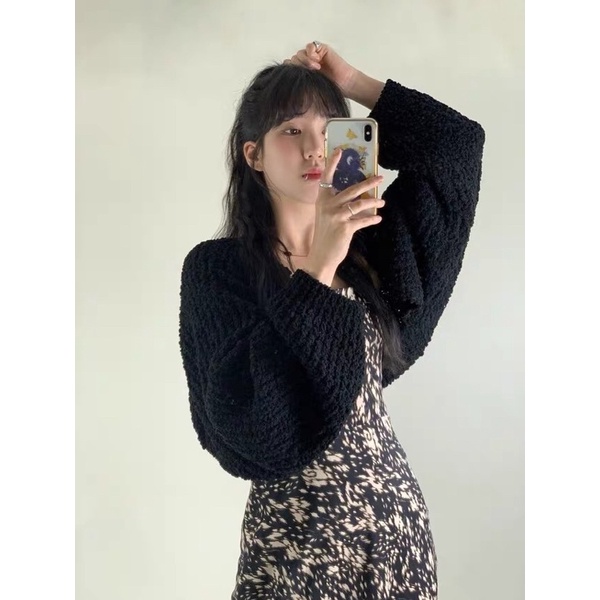 Áo cardigan len nổi dáng croptop chất liệu cao cấp Chaiko Studio