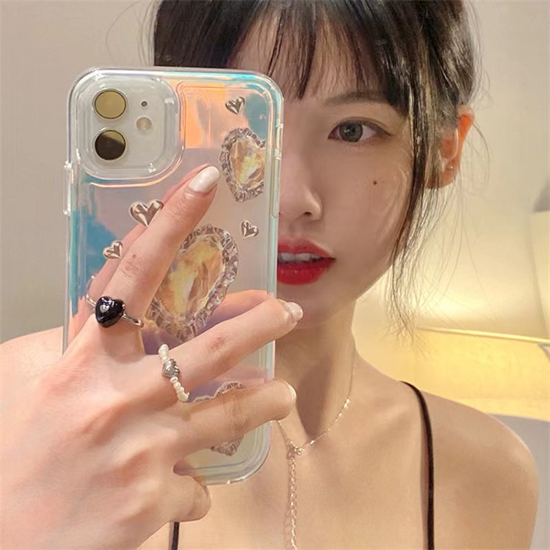 Nhẫn Hở Đính Hạt Ngọc Trai Hình Trái Tim Ngọt Ngào Thiết Kế Chất Lượng Cao Có Thể Điều Chỉnh Độc Đáo Cho Nữ