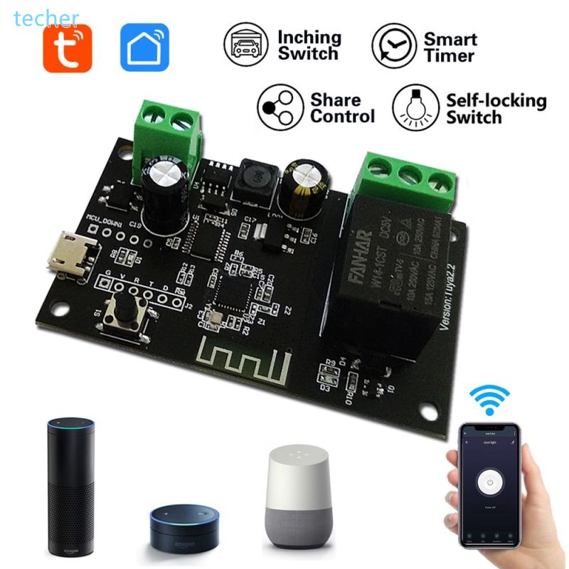 GOOGLE Mô-đun công tắc thông minh 12V điều khiển từ xa bằng ứng dụng điện thoại