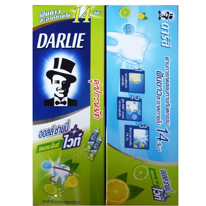 Kem Đánh Răng Darlie Chanh Bạc Hà Ông Tây Đen Thái Lan - 140gr (hộp 2 tuýp)