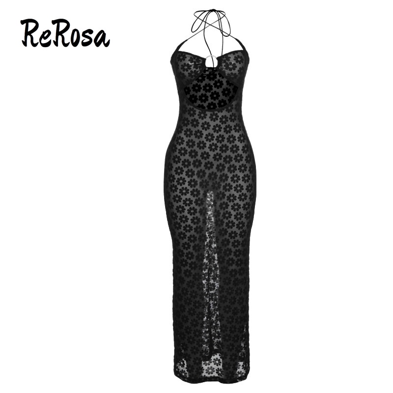 Rerosa Đầm Ôm Dáng Khoét Cổ Quyến Rũ Thời Trang Cho Nữ