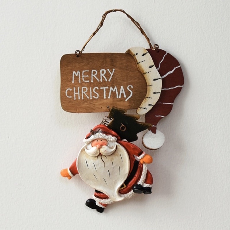 Bảng treo trang trí giáng sinh ông già Noel - Ảnh thật shop chụp