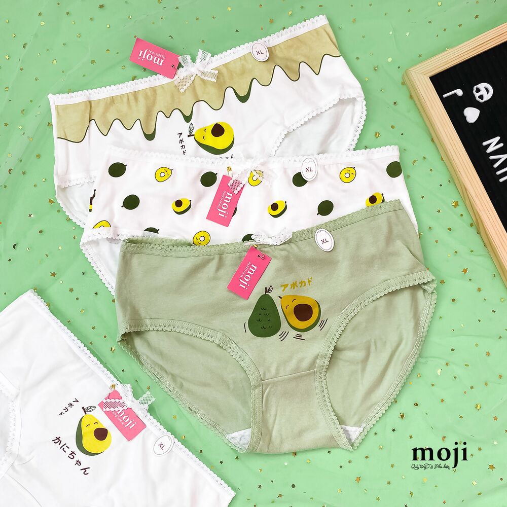 Quần Lót Cotton gân tăm - Quần Chip Nữ Hình Quả Bơ Siêu Xinh, Chất Liệu Kháng Khuẩn Thoáng Mát - QL Quả Bơ