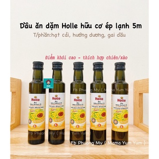 Mẫu mới Date 6/2022 Dầu ăn dặm hữu cơ hoa cải hướng dương Holle cho bé 5m 250ml