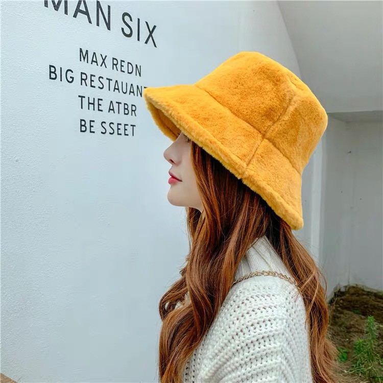[Mã 153FASHIONSALE1 giảm 10K đơn 50K]Nón bucket lông thỏ mịn