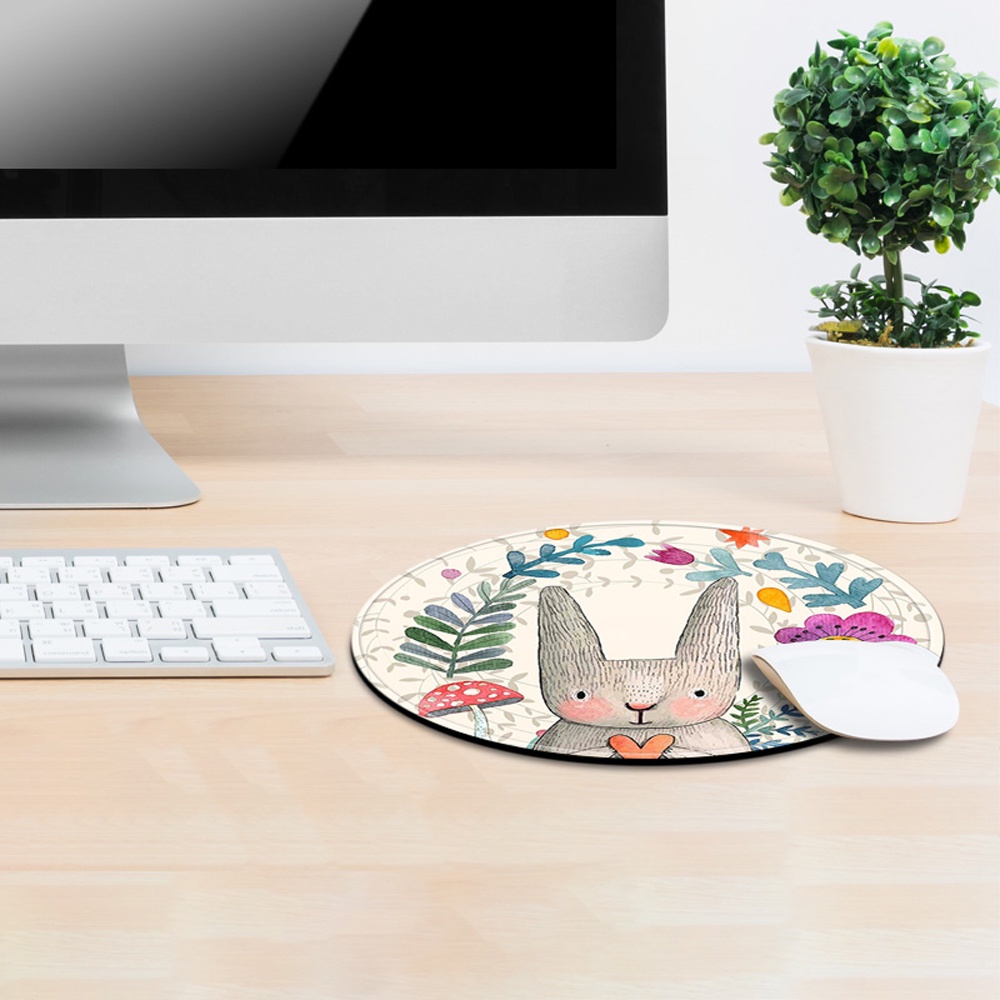 Tấm lót chuột hình tròn 20cm họa tiết hoạt hình dễ thương tiện dụng