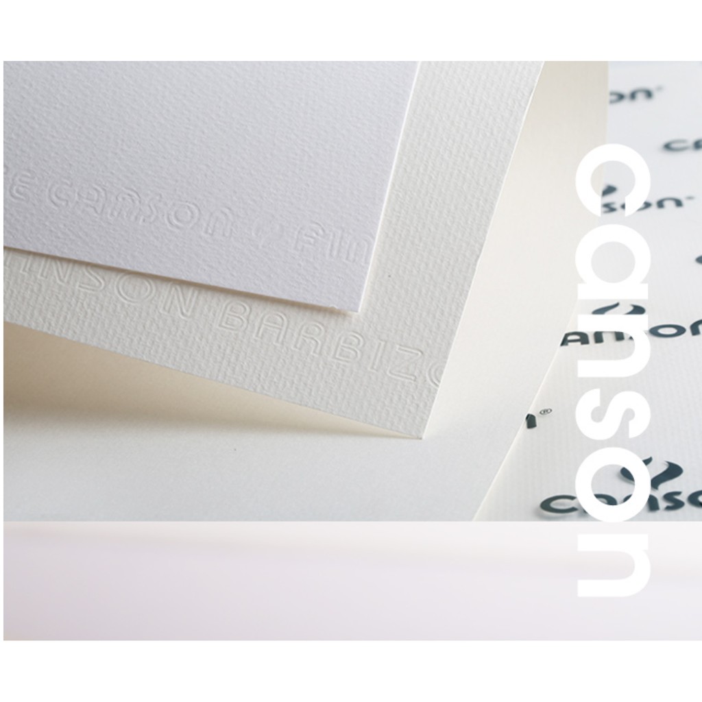 Giấy vẽ màu nước Canson 200gsm, Canson Barbizon 240gsm dùng cho cả màu bột, màu poster, than chì - MoonArt