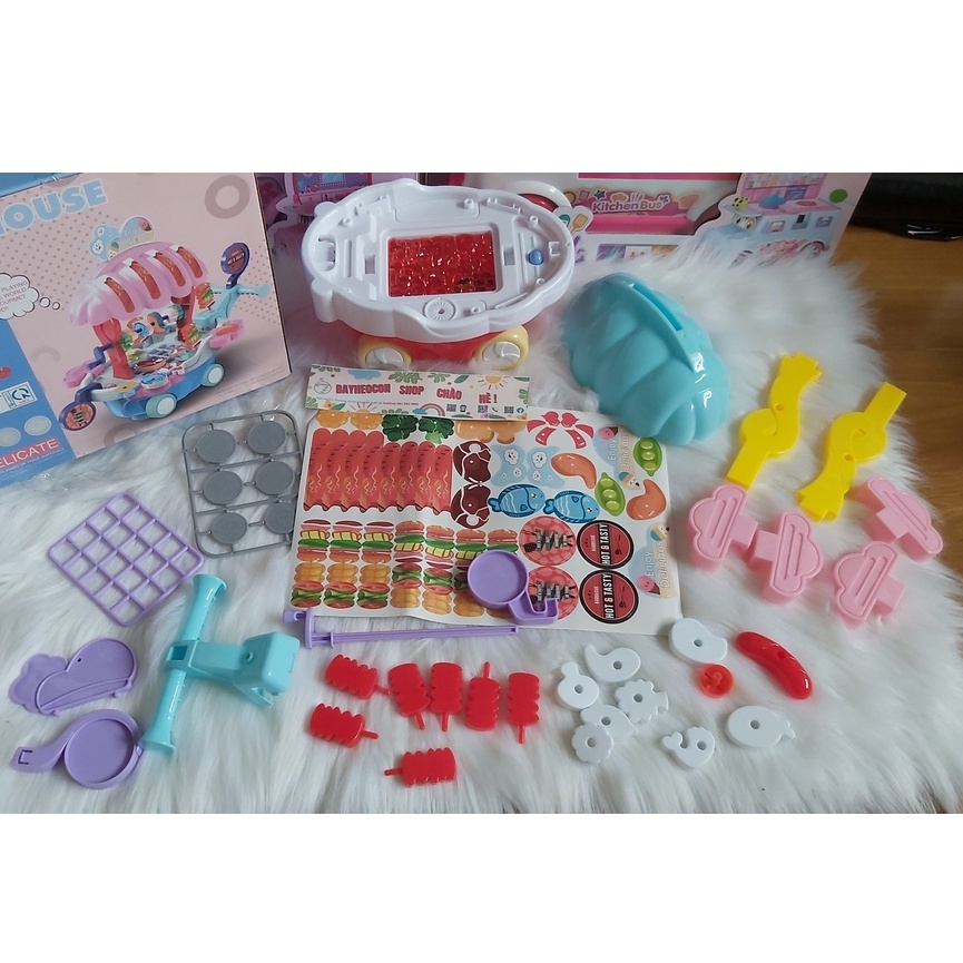 Set đồ chơi Hộp bếp xe đẩy đồ nướng PIN Play House