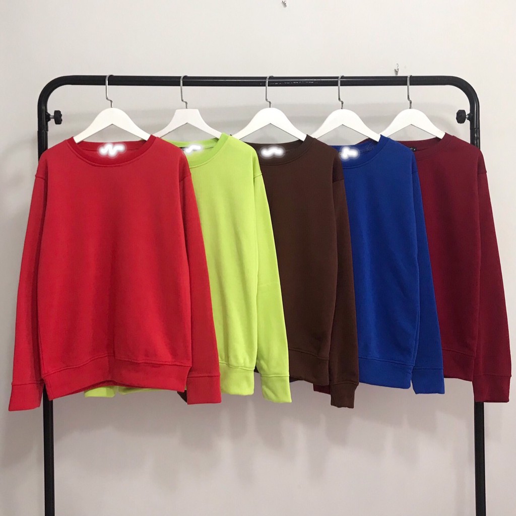 ÁO SWEATER TRƠN CHẤT NỈ LÓT BÔNG MÀU NÂU - SWEATER UNISEX - MM | BigBuy360 - bigbuy360.vn