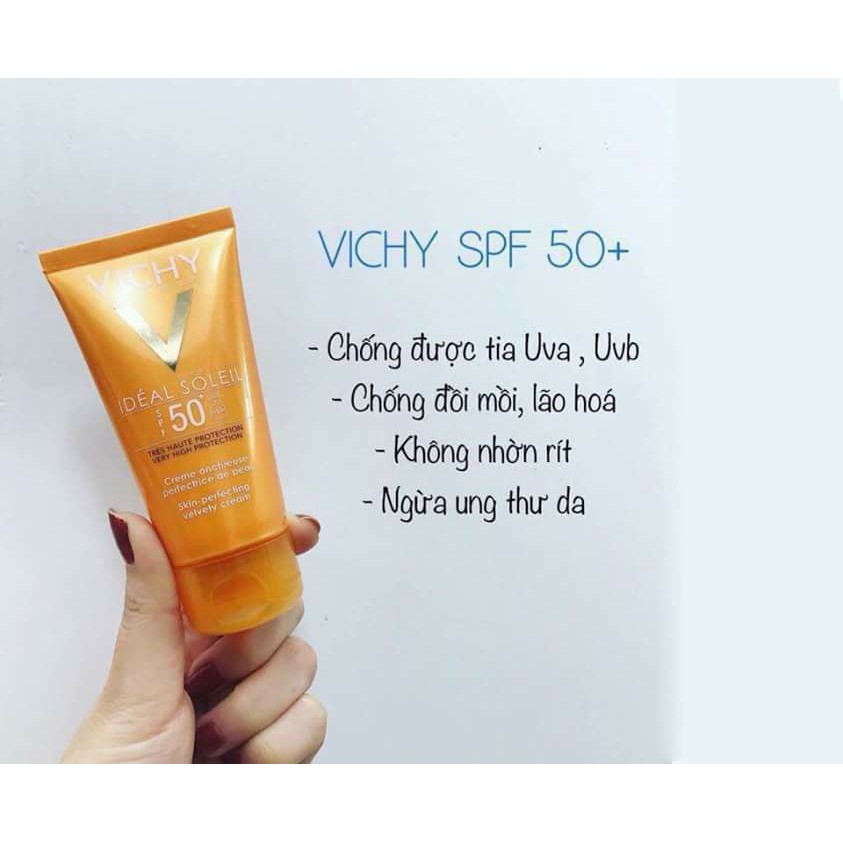 Kem Chống Nắng Vichy Không Gây Nhờn Rít SPF 50 UVA +UVB CÓ HỘP (Mini 3ml) - BoB Shop