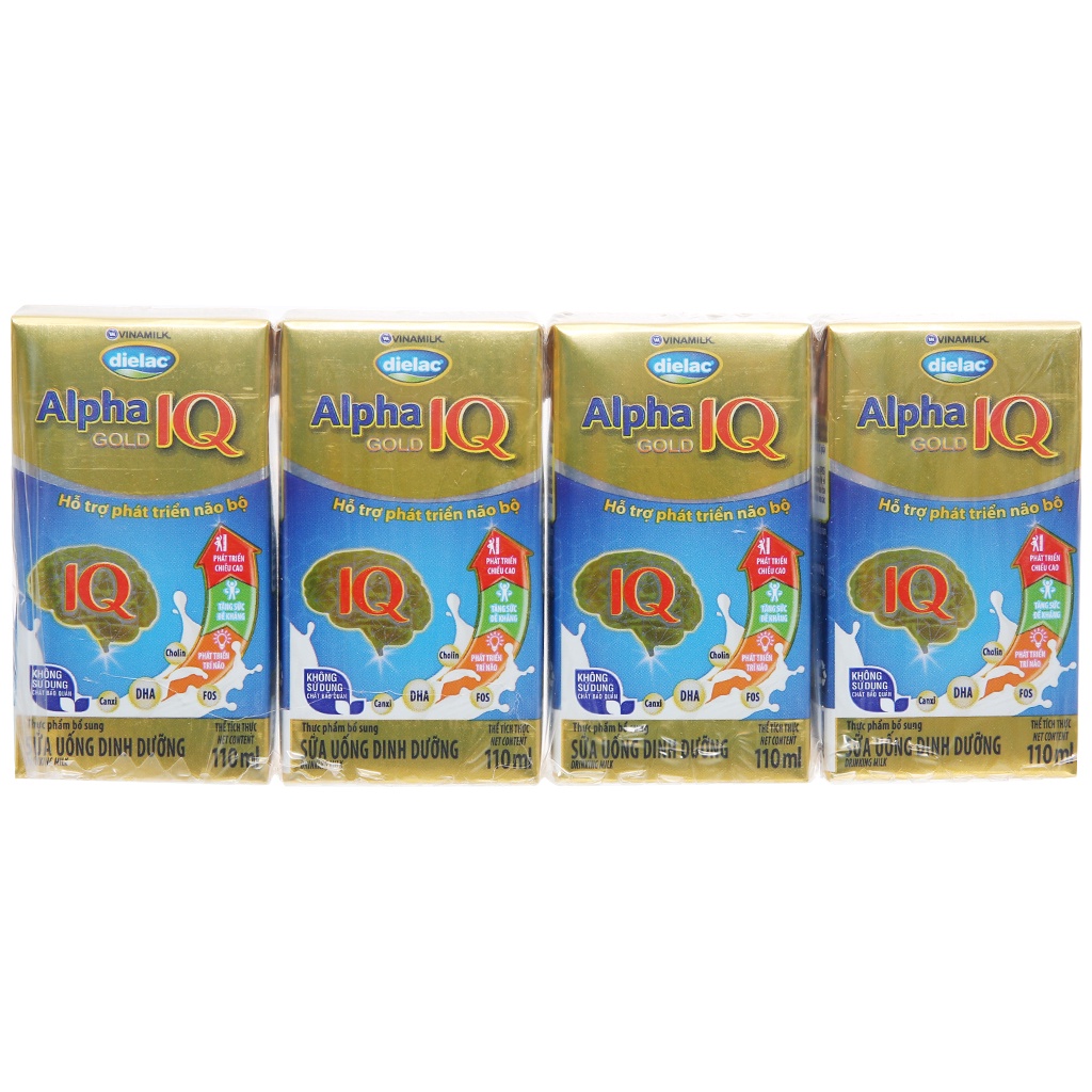 Lốc 4 hộp Sữa Bột Pha Sẵn Alpha Gold IQ 110ml