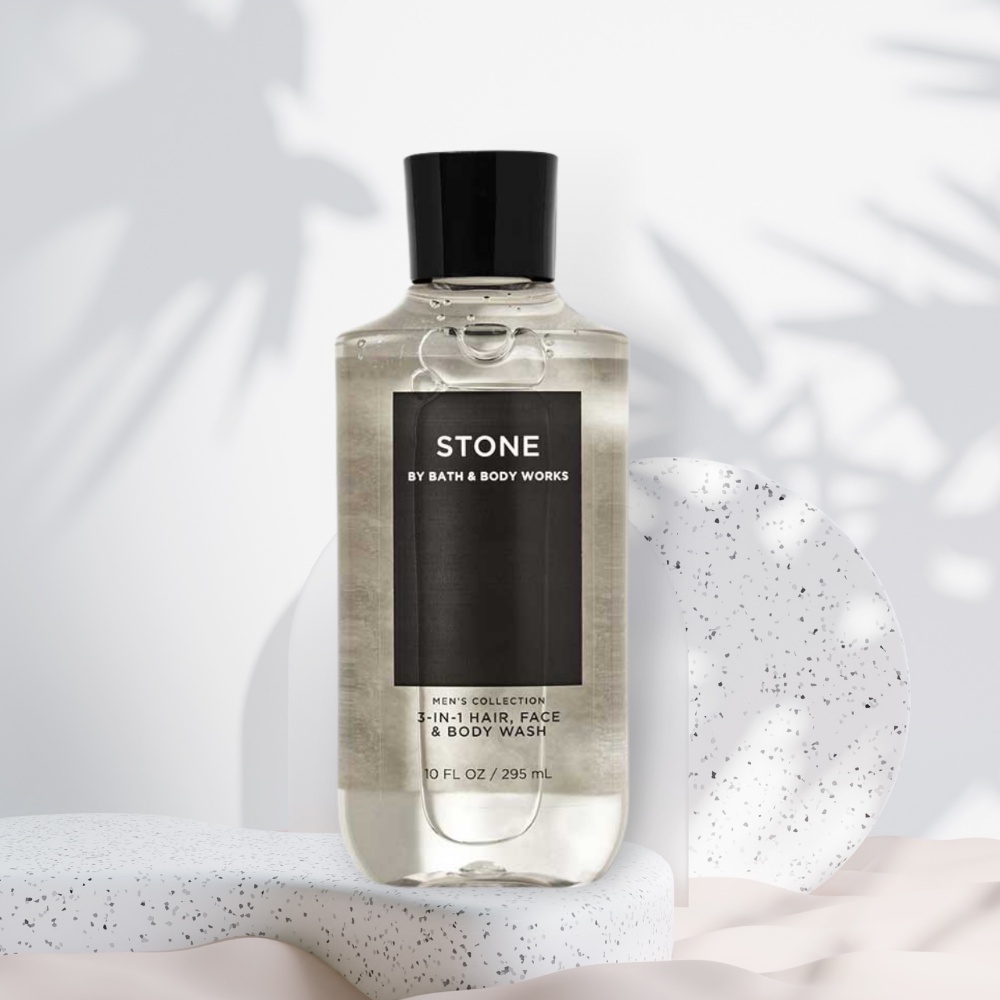 Sữa Tắm Gội Bath & Body Works Stone Hair, Face & Body Wash Mùi Hương Sang Trọng Lịch Lãm Dành Cho Quý Ông Chai 295ml