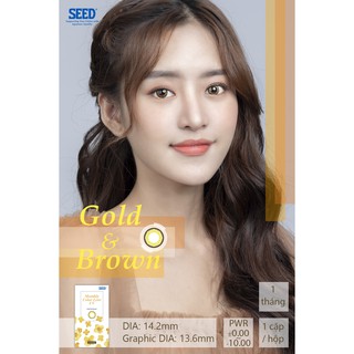Lens Màu 1 Tháng SEED Gold & Brown- Monthly Color Lens UV (ĐỘ CẬN 0- 10 độ)