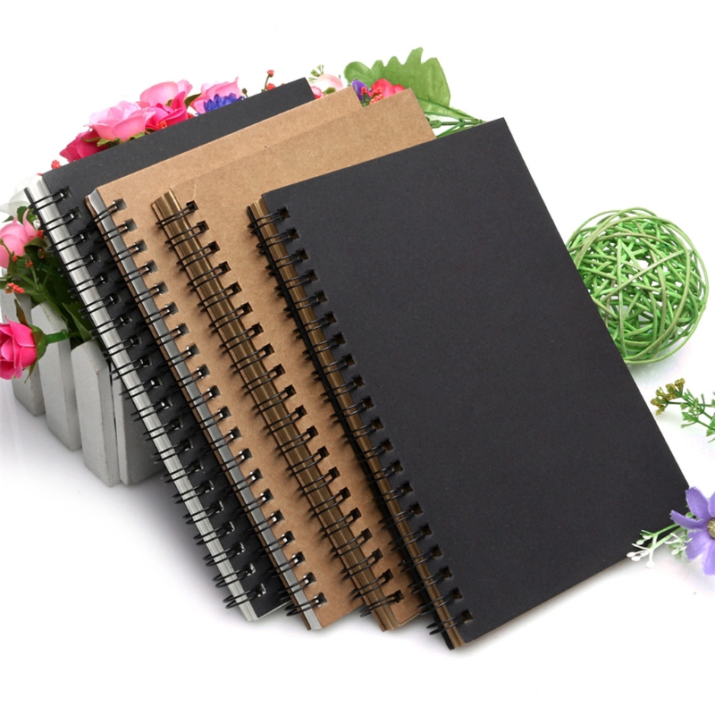 ST❀ Reeves Retro Spiral Bound Coil Sketch Book Blank Notebook Kraft Sketching Paper