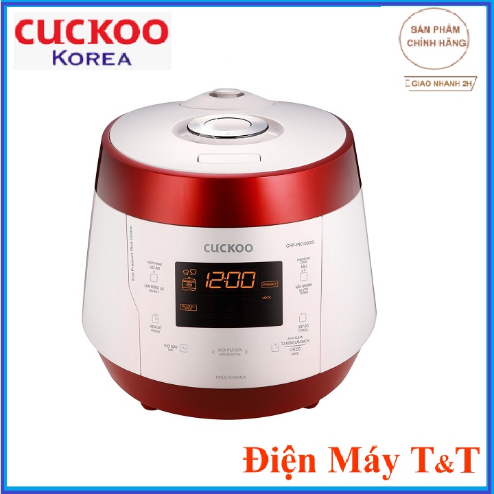 [Mã ELHADEV giảm 4% đơn 300K] Nồi cơm áp suất điện tử Cuckoo CRP-PK1000S - 1.8 Lít