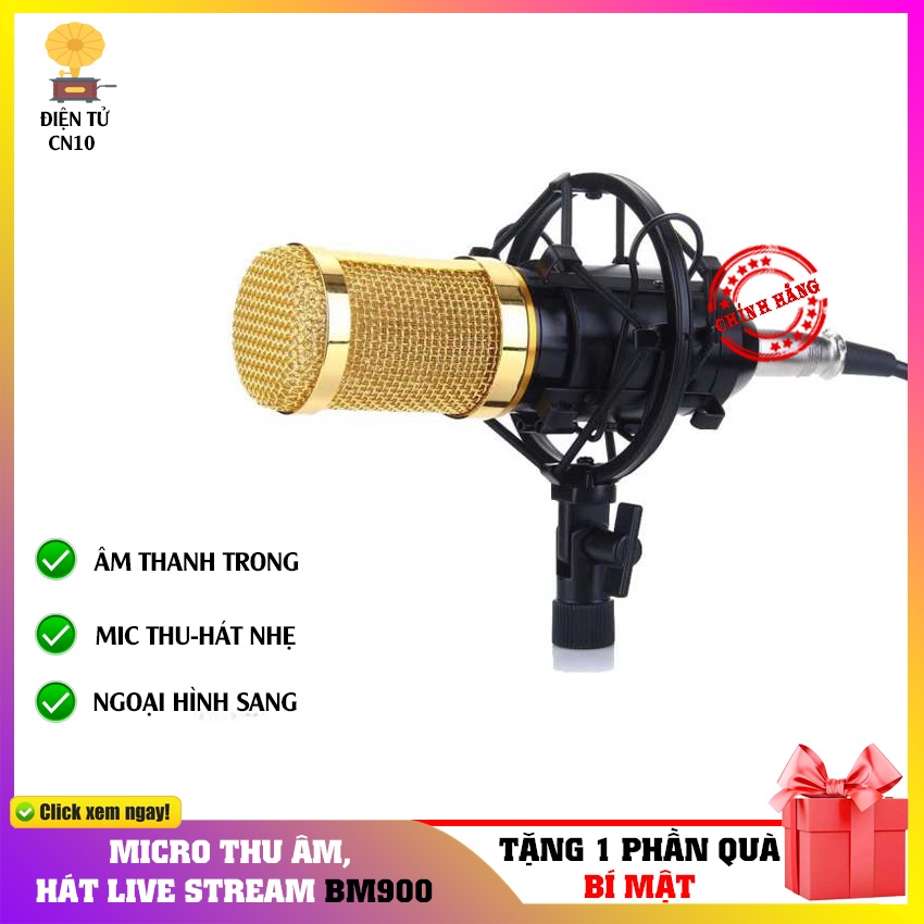 Micro Thu Âm BM900 Chuyên Nghiệp - Micro Live Stream Bm900 karaoke online cực hay, Thu âm cự chất, Bảo hành chính hãng