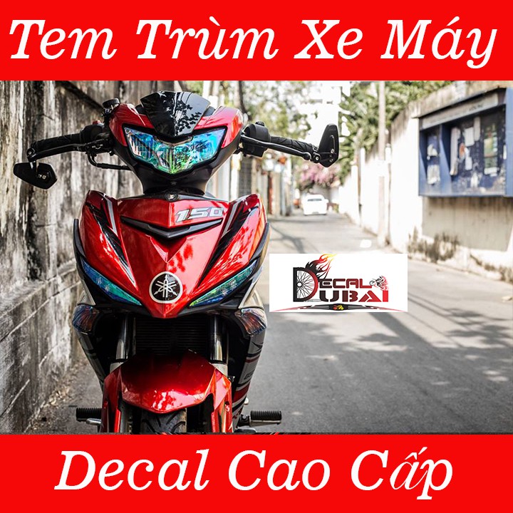 Tem Trùm Xe Exciter 150 Trắng Đỏ