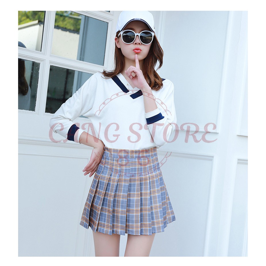 [Hàng sẵn] Chân váy Tennis caro hàng Quảng Châu loại 1 Chân váy tennis chữ A dáng ngắn thiết kế xếp ly hàng Quảng Châu | BigBuy360 - bigbuy360.vn