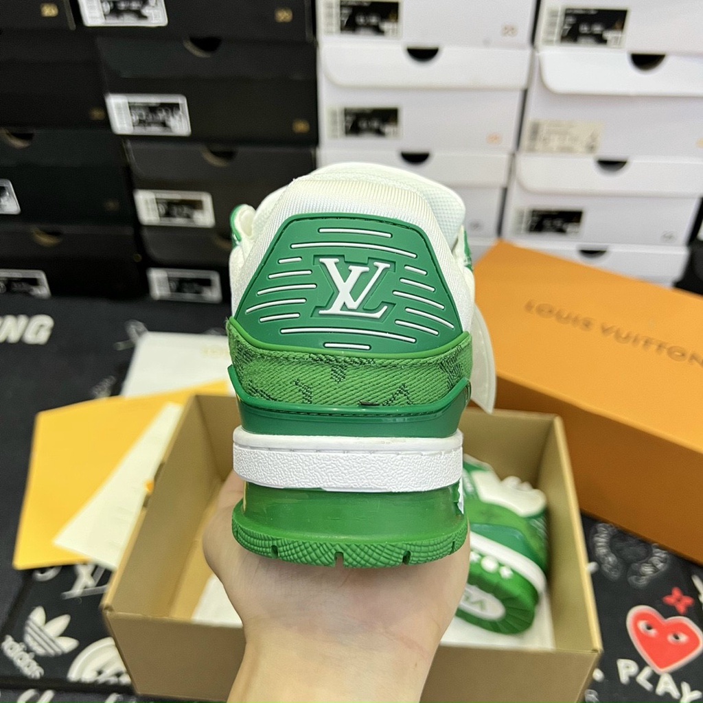 Giày LV xanh lá trắng bản sc, giày louis vuitton xanh lá cao cấp. Full phụ kiện + ảnh thật.