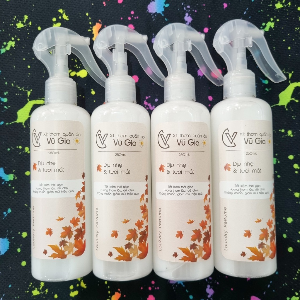 Chai xịt thơm quần áo Vũ Gia | Xịt 1 lần thơm cả ngày giúp tiết kiệm thời gian và chi phí xả quần áo