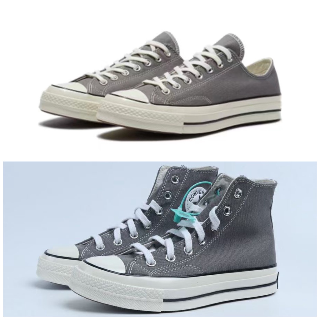 Rubbershoes Giày Trượt Ván Vải Bố Đế Cao Su Màu Xanh Lá / Xám Xanh Lá Cây Conv 1970S low Chuck Taylor All Star Navy Lime Cho Nam Và Nữ