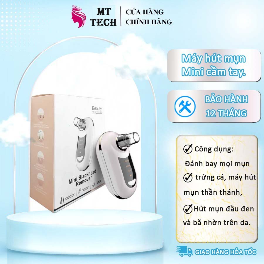 Máy Hút Mụn Mini Cầm Tay Máy Tích Điện Siêu Khỏe Hút Sạch Mụn Cám Mụn Đầu Đen, Chính Hãng