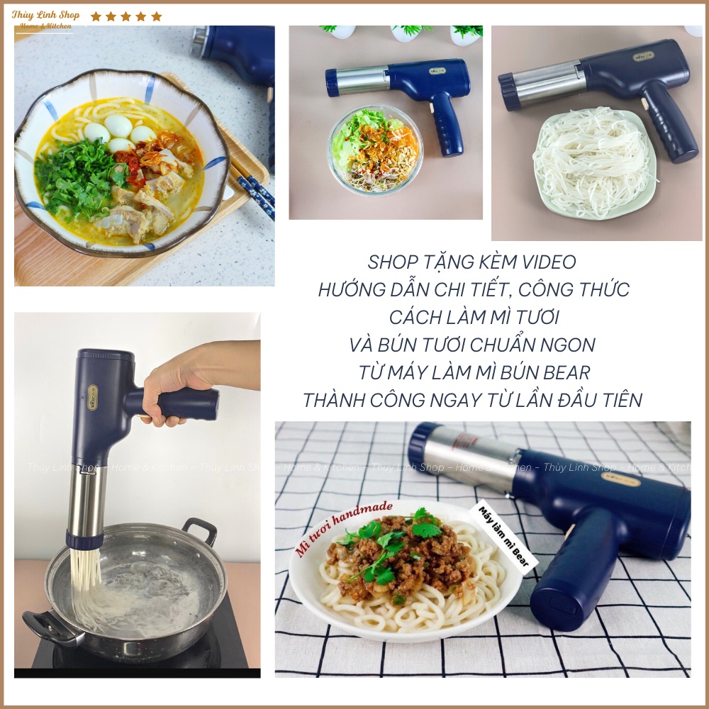 MÁY LÀM MÌ TƯƠI BEAR - BÚN TƯƠI - MÁY LÀM MỲ SỢI TỰ ĐỘNG CẦM TAY BEAR - HÀNG CHÍNH HÃNG BẢO HÀNH 1 NĂM - CÓ HDSD CỤ THỂ