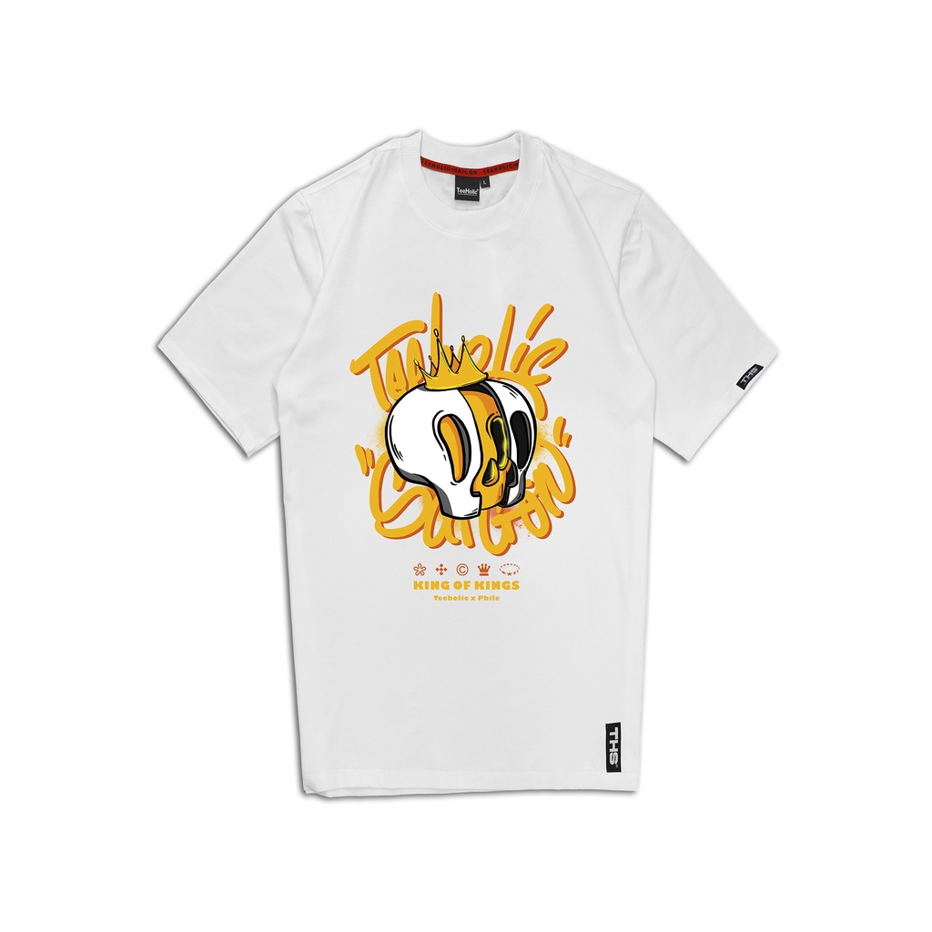 Áo Thun Unisex TeeHolic In Logo THS King Of King Màu Trắng Đen
