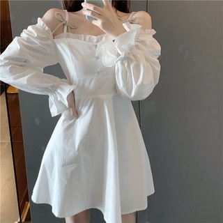 Đầm dây trễ vai